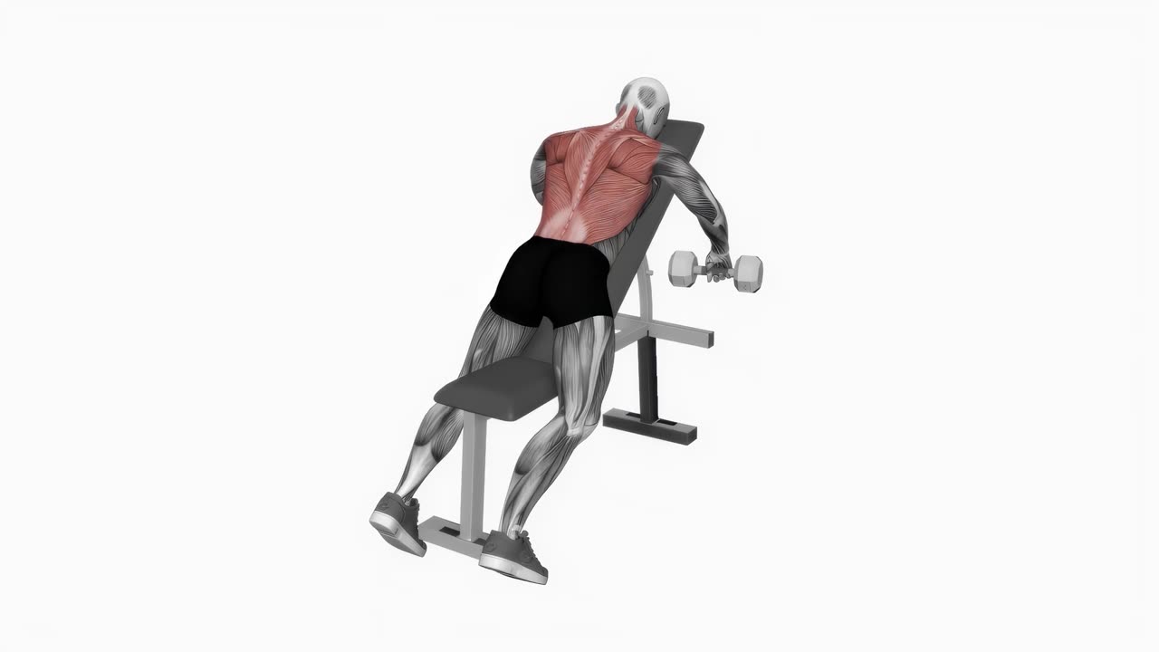 Uppåtlutande hantelrodd - startposition
