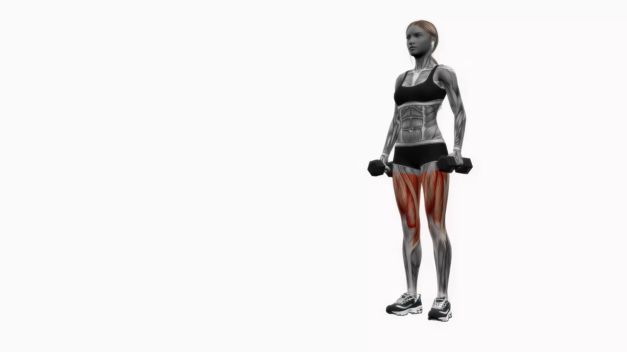 Knäböj med hantel, smalt stance - startposition