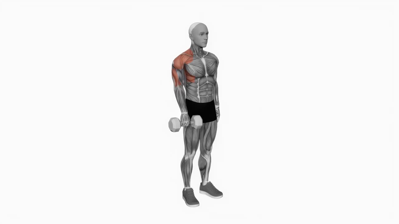 Enarms framåtlyft med hantel - startposition