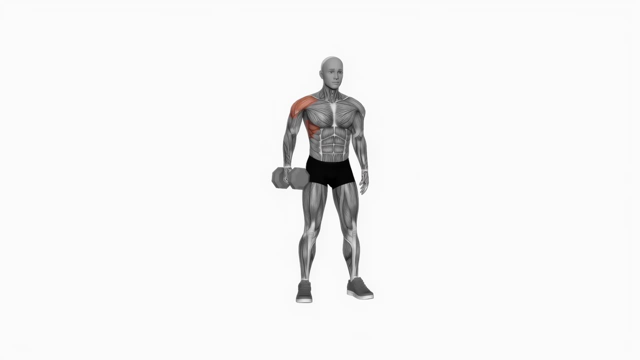 Enarms sidolyft med hantel - startposition
