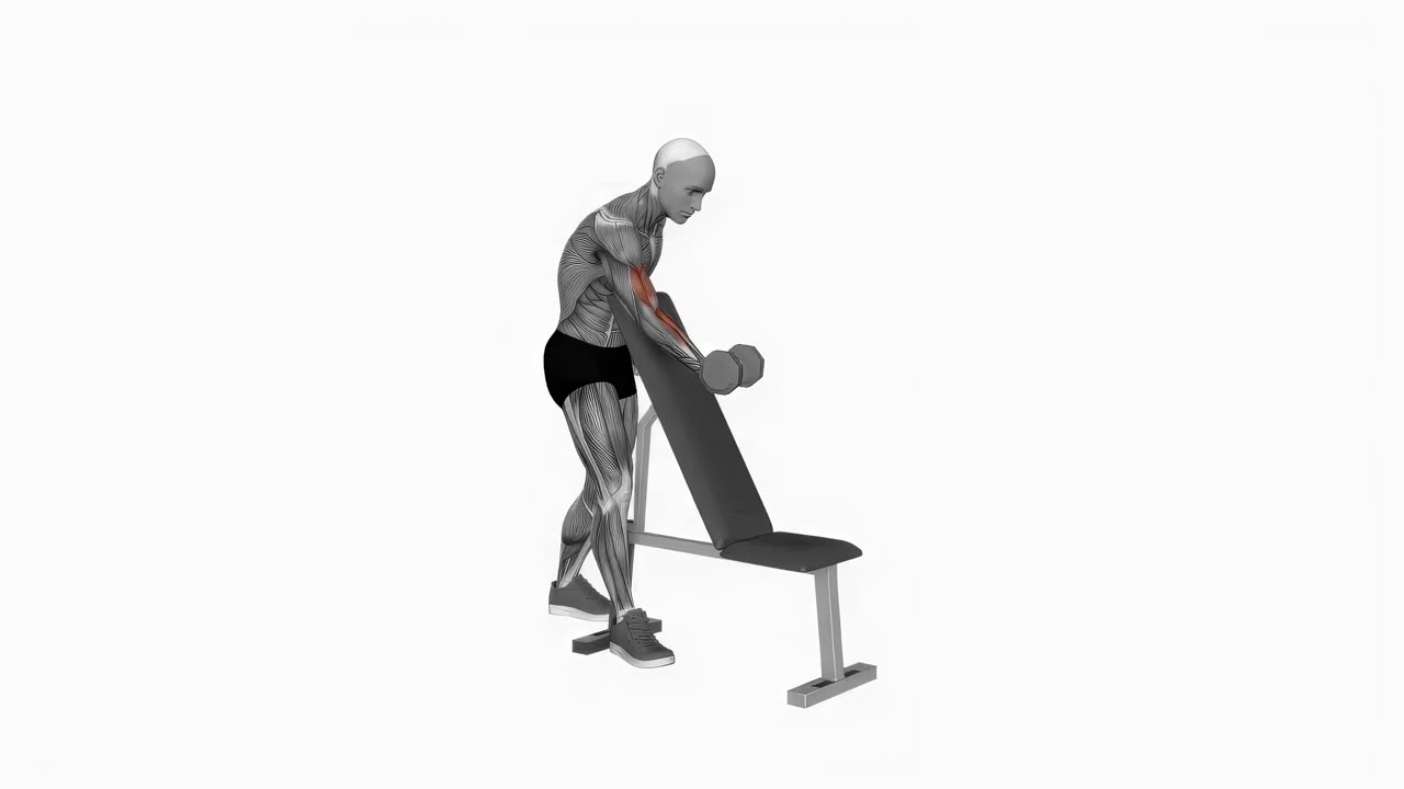 Enarms Zottman preachercurl med hantel - startposition
