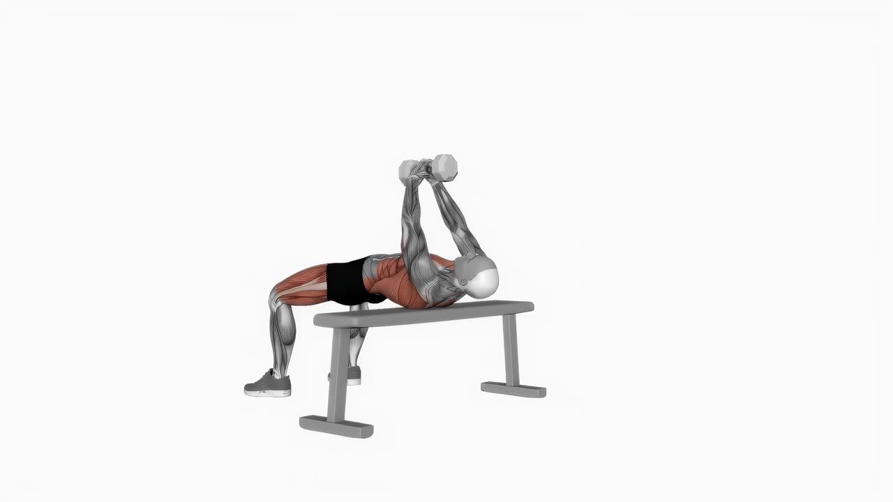 Pullover med hantel - startposition