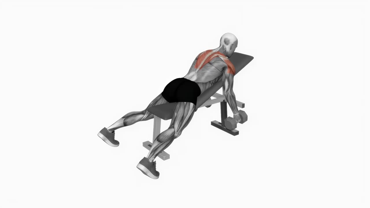 Omvända hantelflyes i bänk - startposition