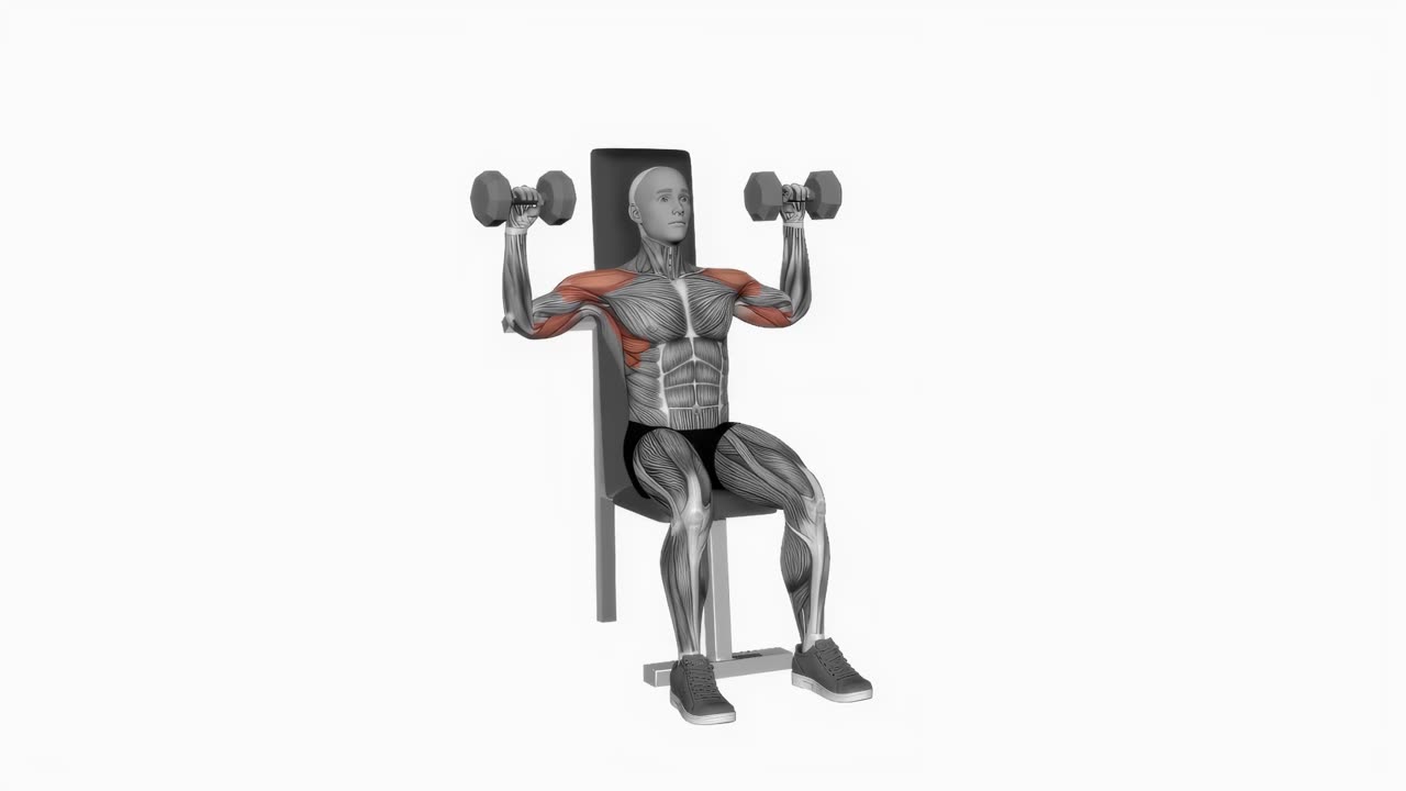 Sittande alternerande hantelpress - startposition