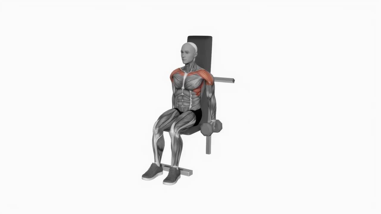 Sittande framåtlyft med hantel - startposition