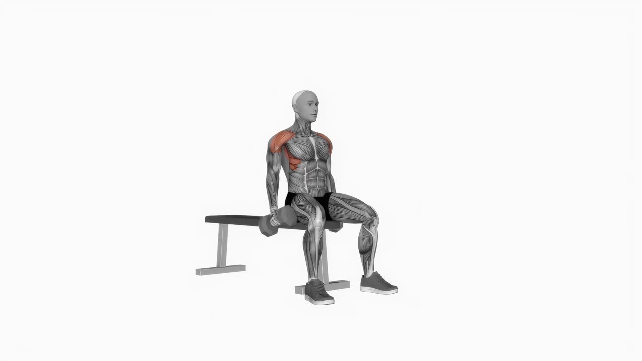 Sittande sidolyft med hantel - startposition