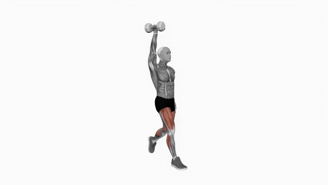 Enarms overhead-utfall med kettlebell - startposition