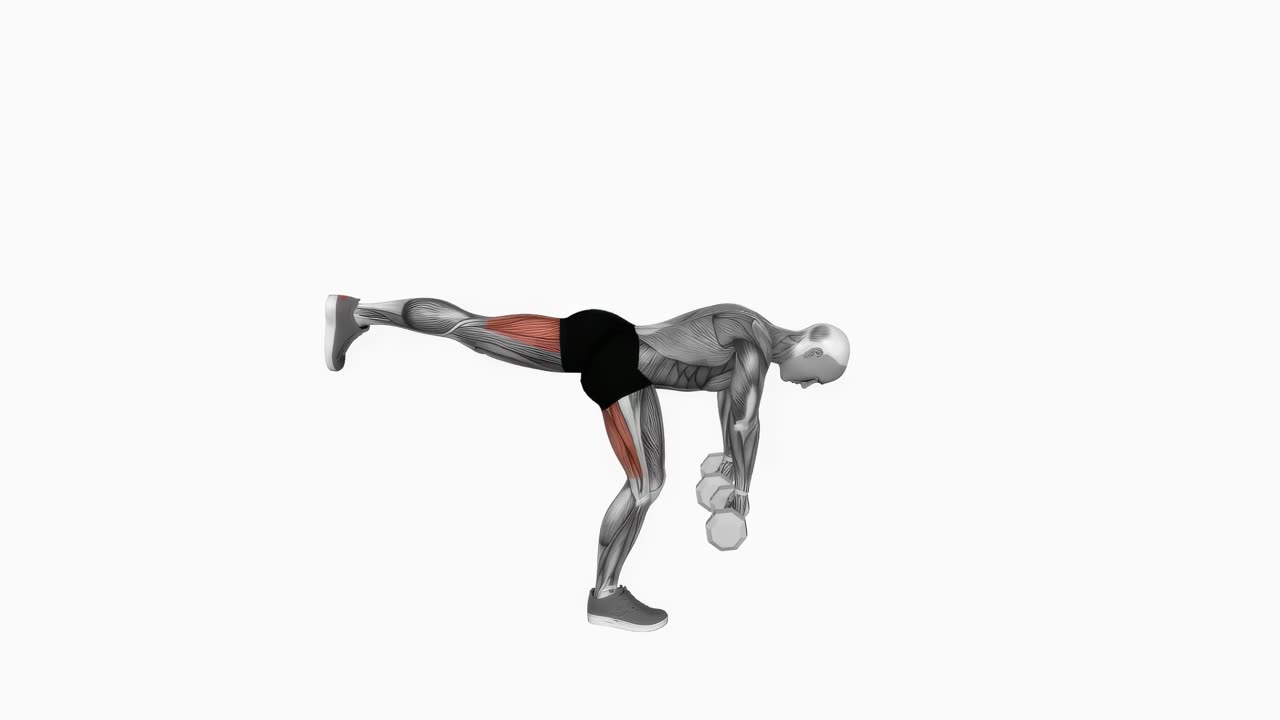 Enbens marklyft med hantel - startposition