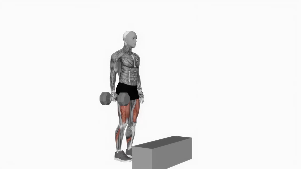 Enbens step-up med hantel - startposition