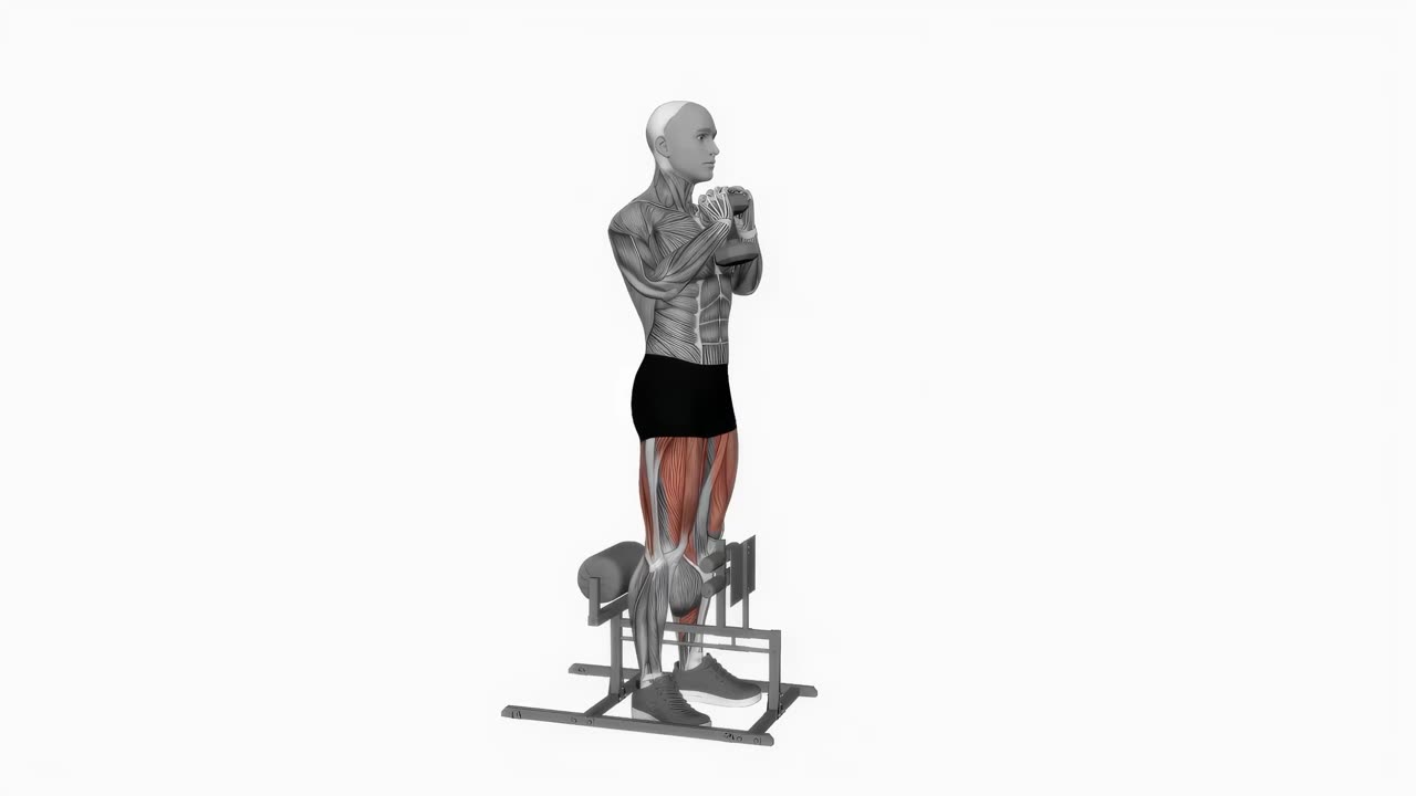 Sissy squat med hantel - startposition
