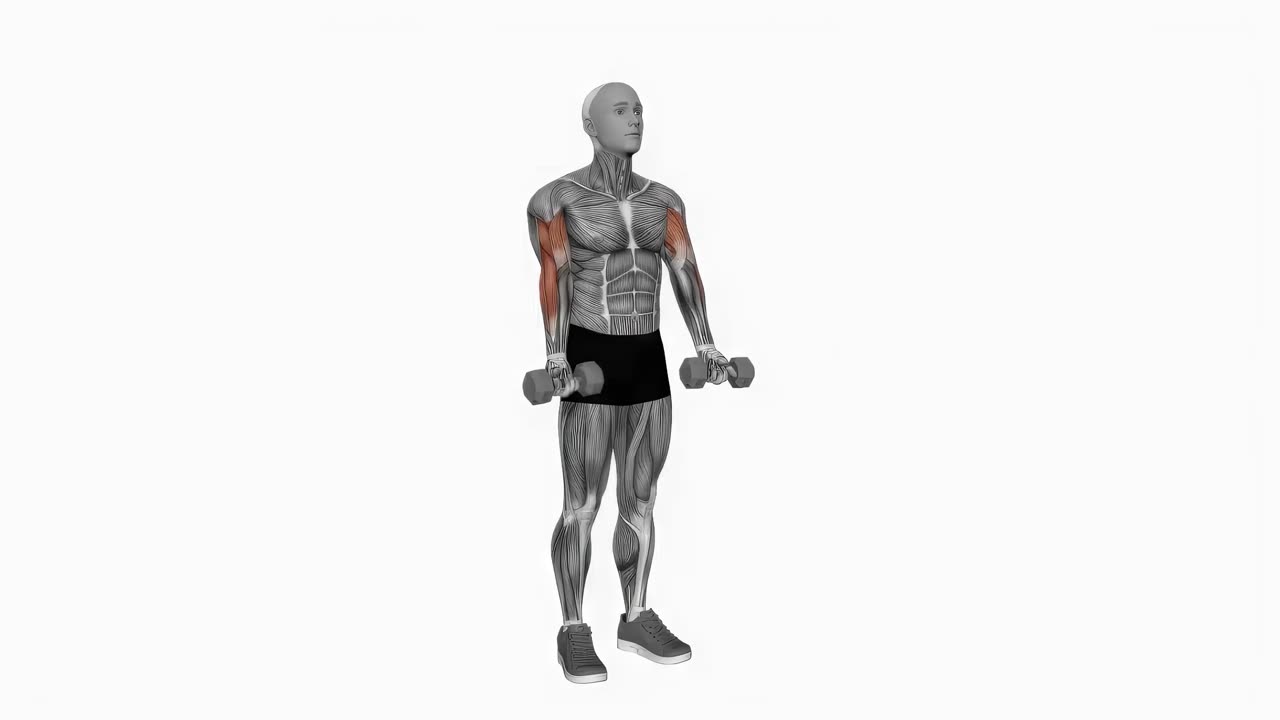 Zottman curl med hantel - startposition