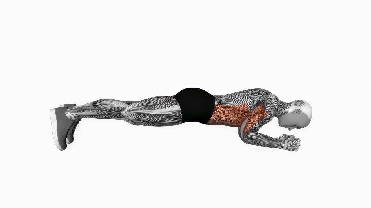 Planka med armbågshävning - slutposition