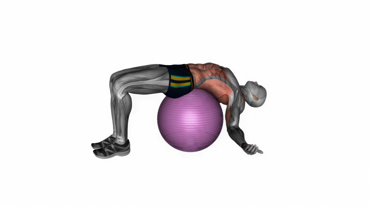 Ryggstretch på träningsboll - slutposition