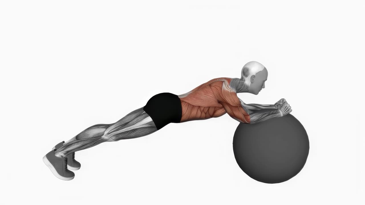 Bålsåg med träningsboll - slutposition