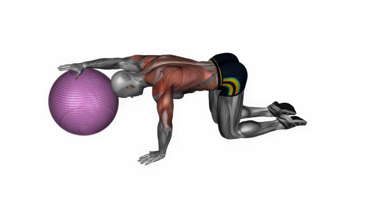 Latssträckning med träningsboll - slutposition