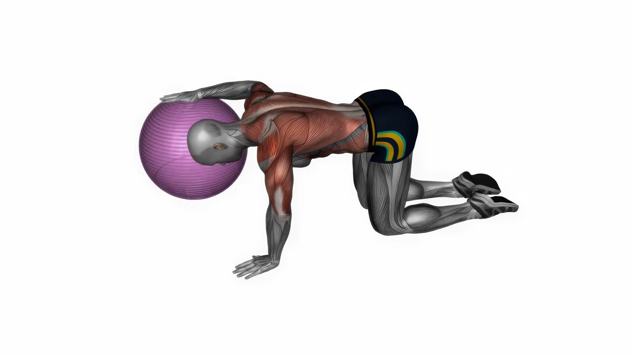 Latssträckning med träningsboll - startposition