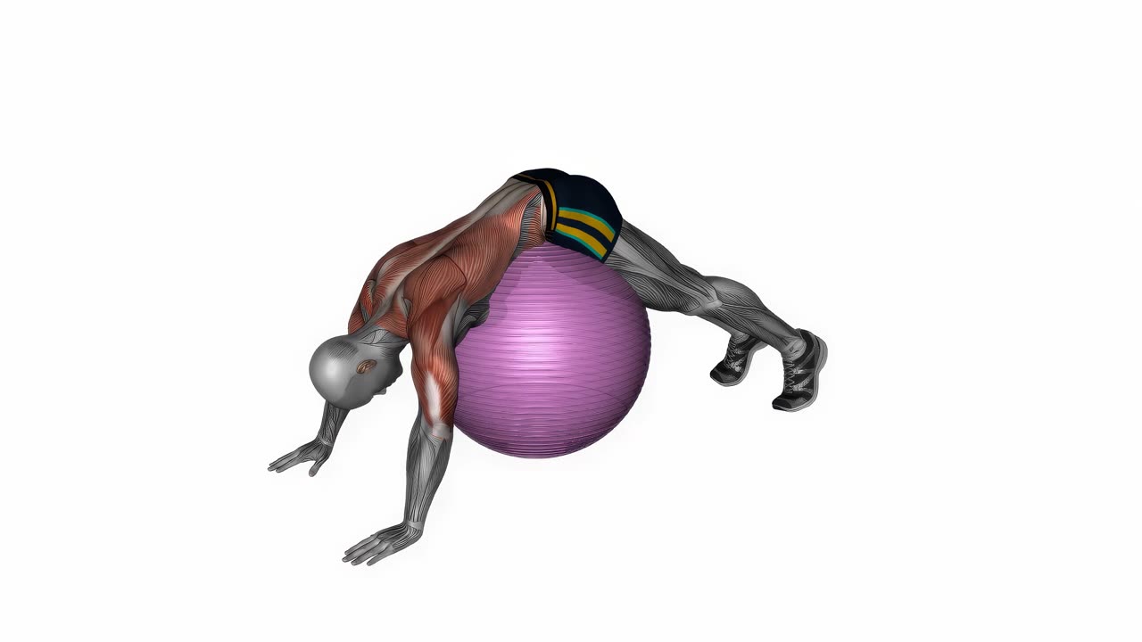 Dynamisk ryggsträckning med träningsboll - slutposition