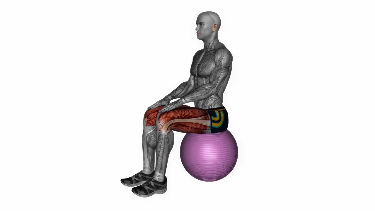 Sittande hamstringsstretch på träningsboll - startposition