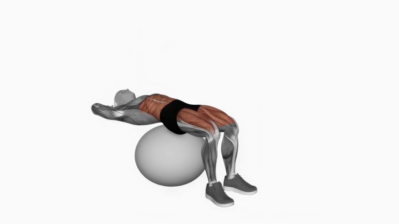 Sit-ups på träningsboll - slutposition