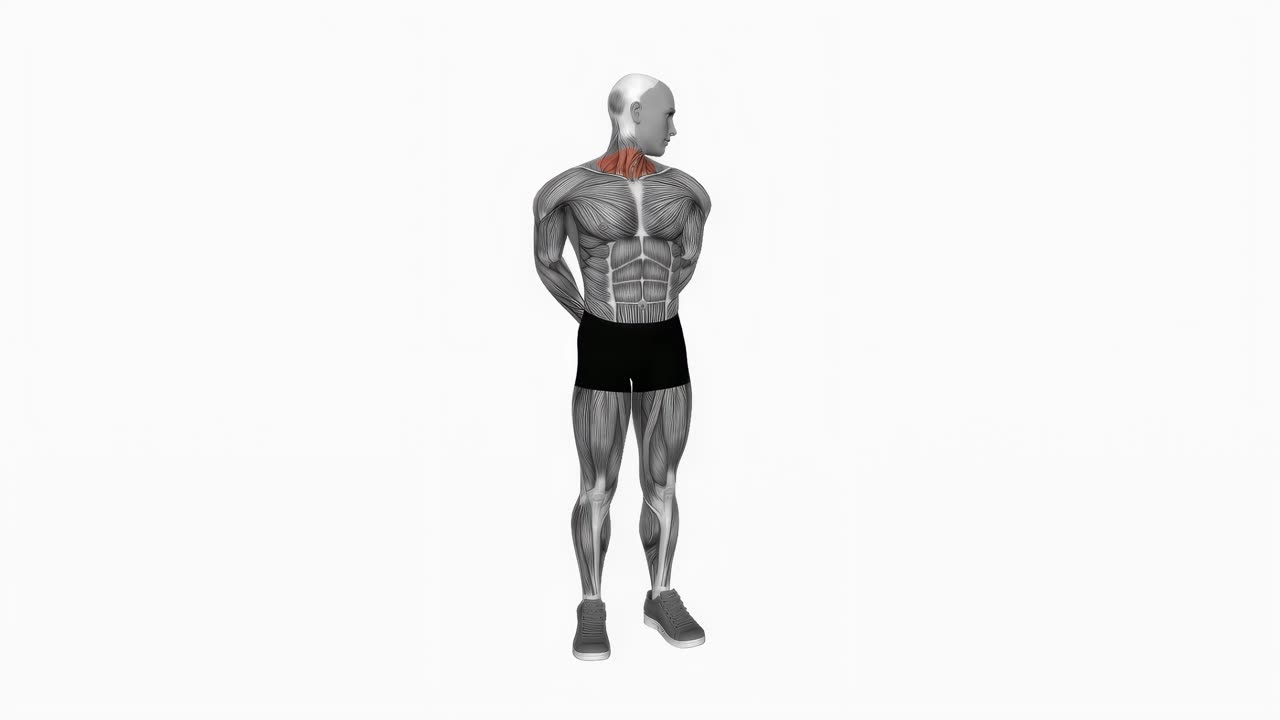 Halsträckning med rotation och sänkning - slutposition