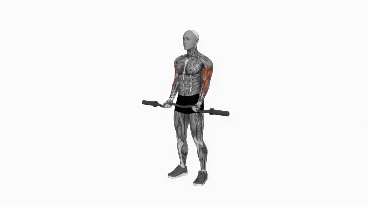 Curl med EZ-stång - startposition