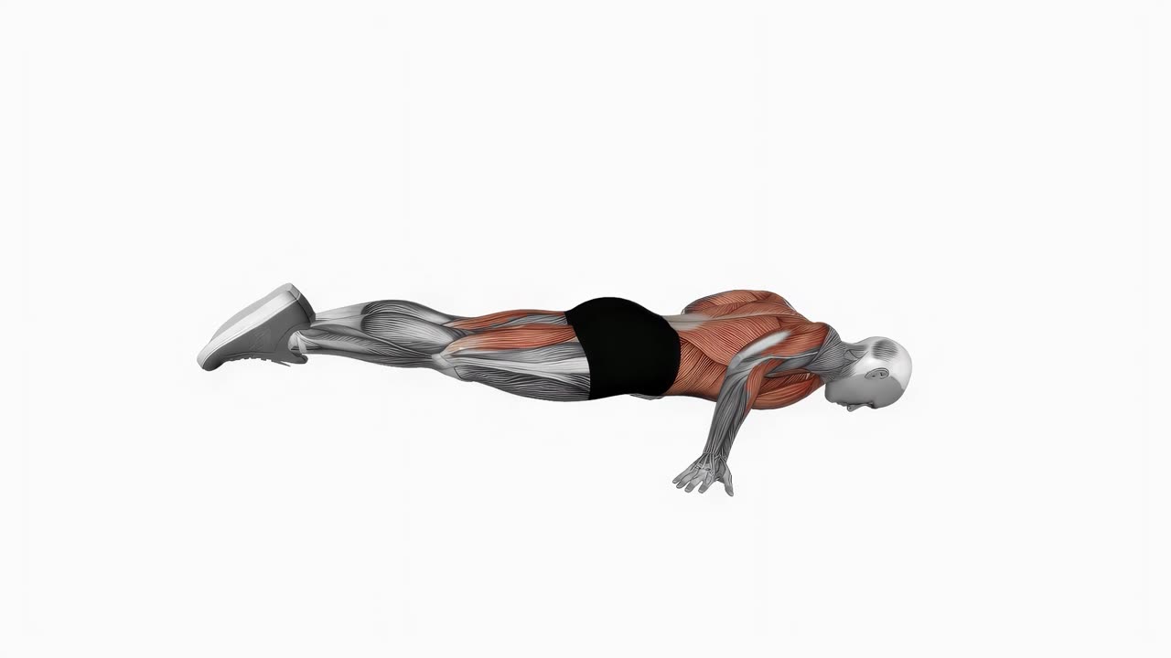 Armhävning i full planche - slutposition