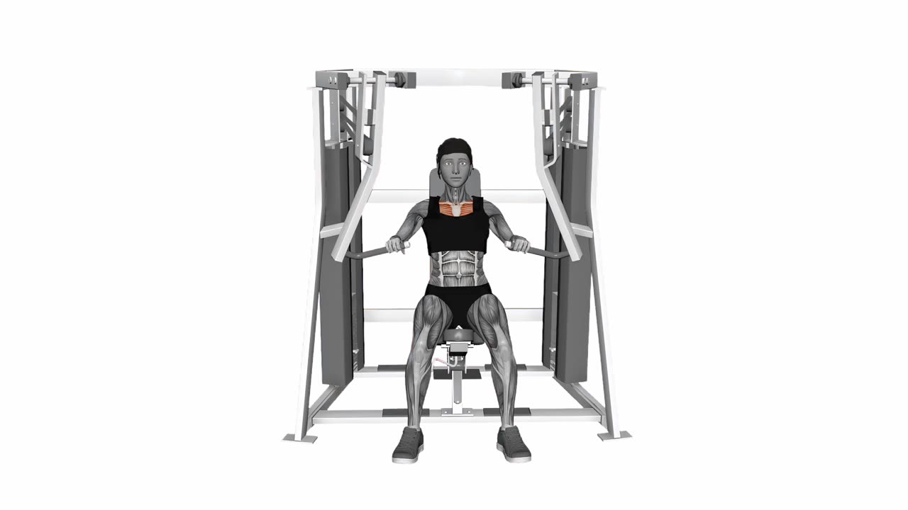 Nedåtlutande press i Hammer Strength decline press, båda armarna - startposition