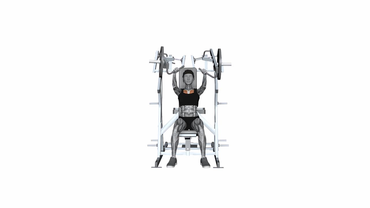 Hammer Strength isolateral bröstpress - slutposition