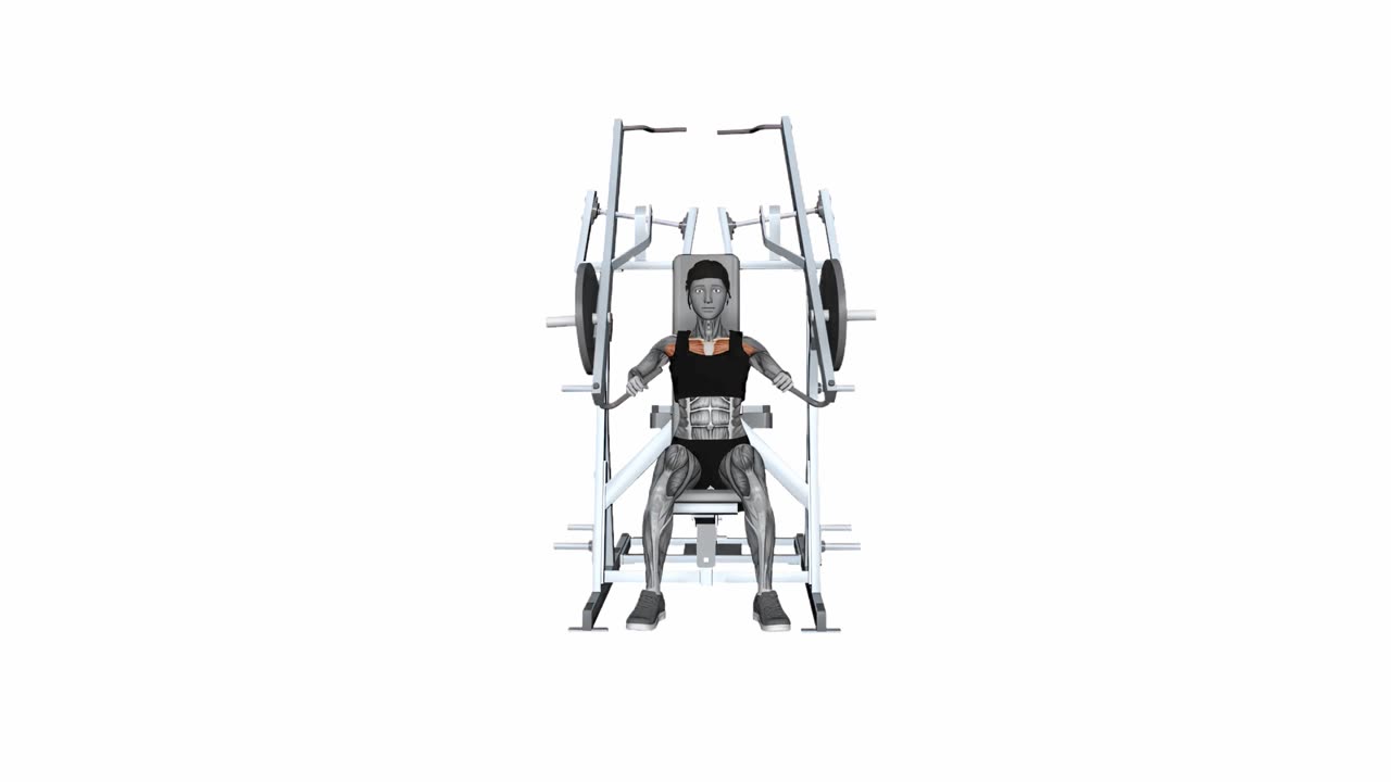 Hammer Strength isolateral bröstpress - startposition