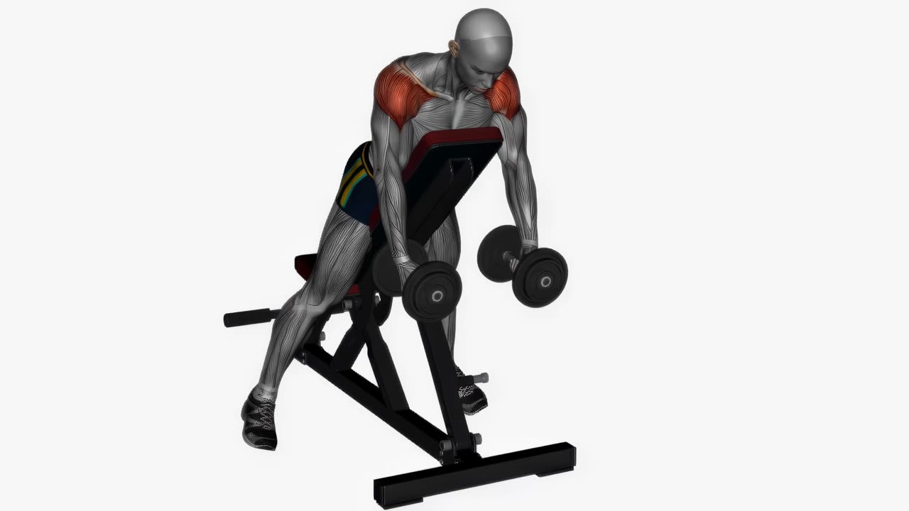 Uppåtlutande sidolyft med hantel - startposition