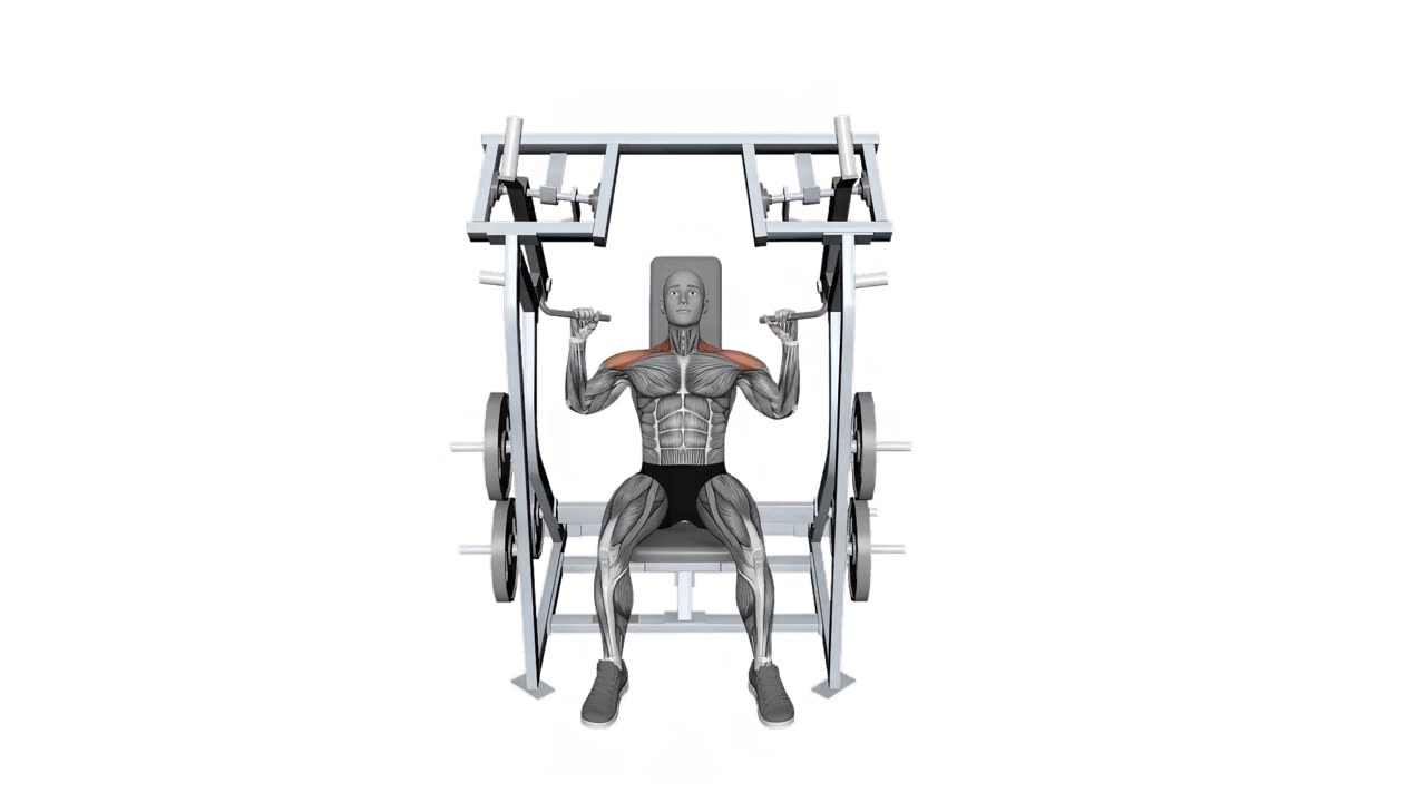 Enarms isolateral axelpress i maskin - startposition