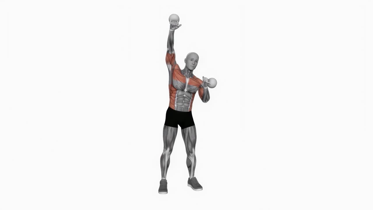 Kettlebell seesaw press - slutposition