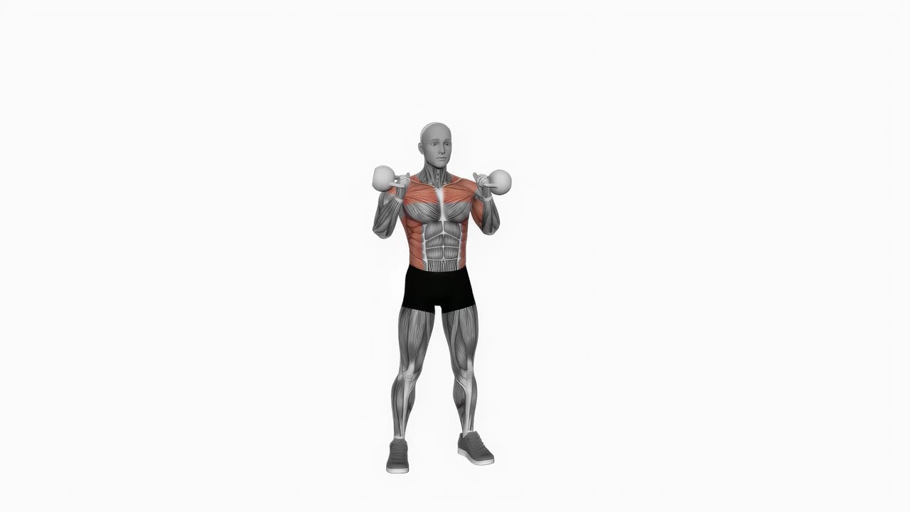 Kettlebell seesaw press - startposition