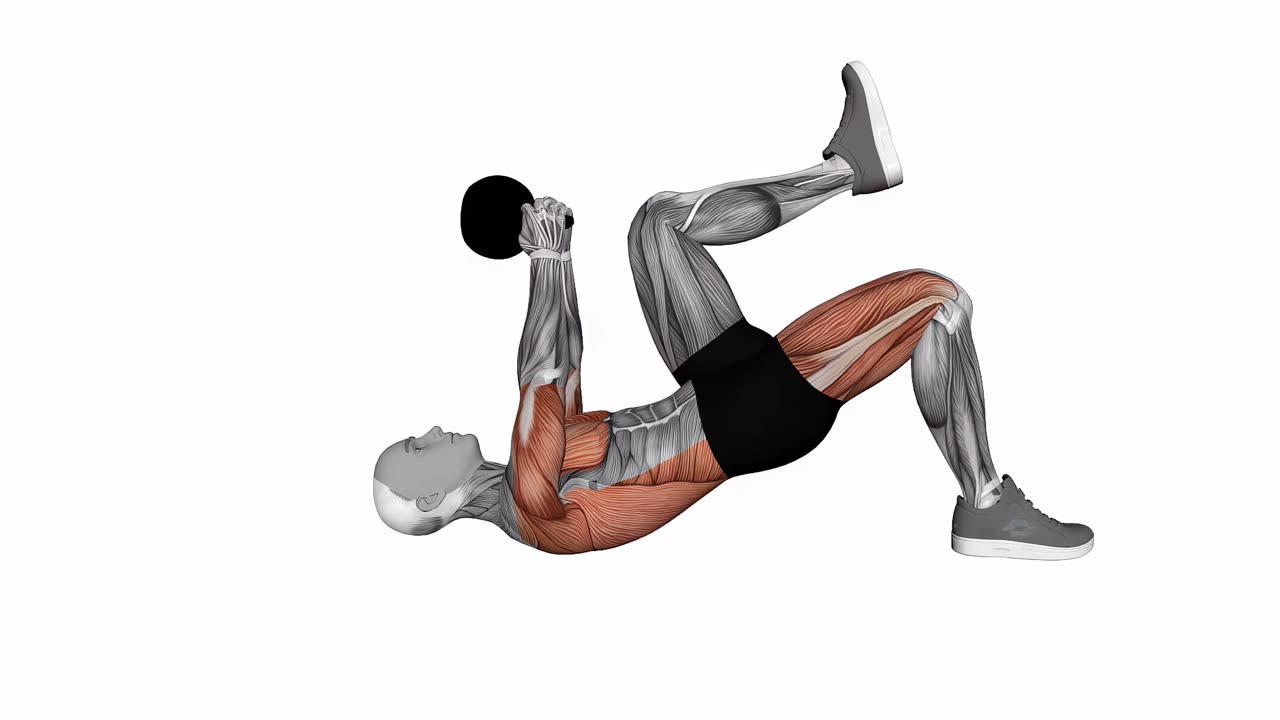 Enbens sätesbrygga med kettlebell pullover - slutposition
