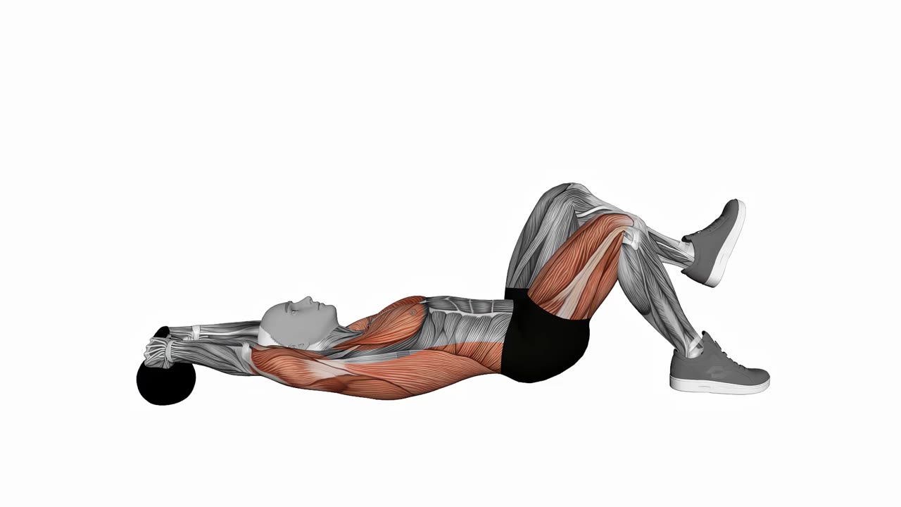 Enbens sätesbrygga med kettlebell pullover - startposition