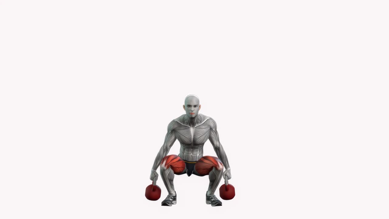 Knäböj med kettlebell - slutposition