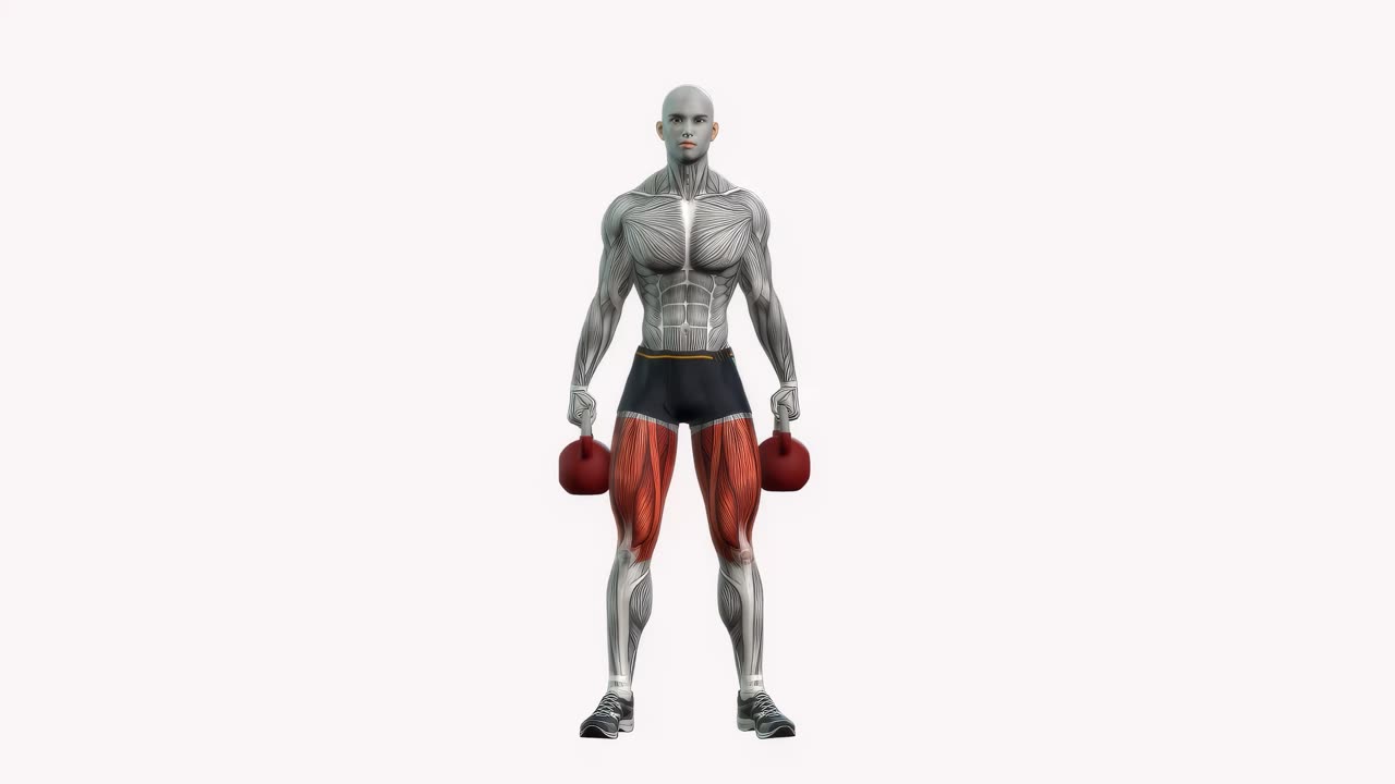 Knäböj med kettlebell - startposition