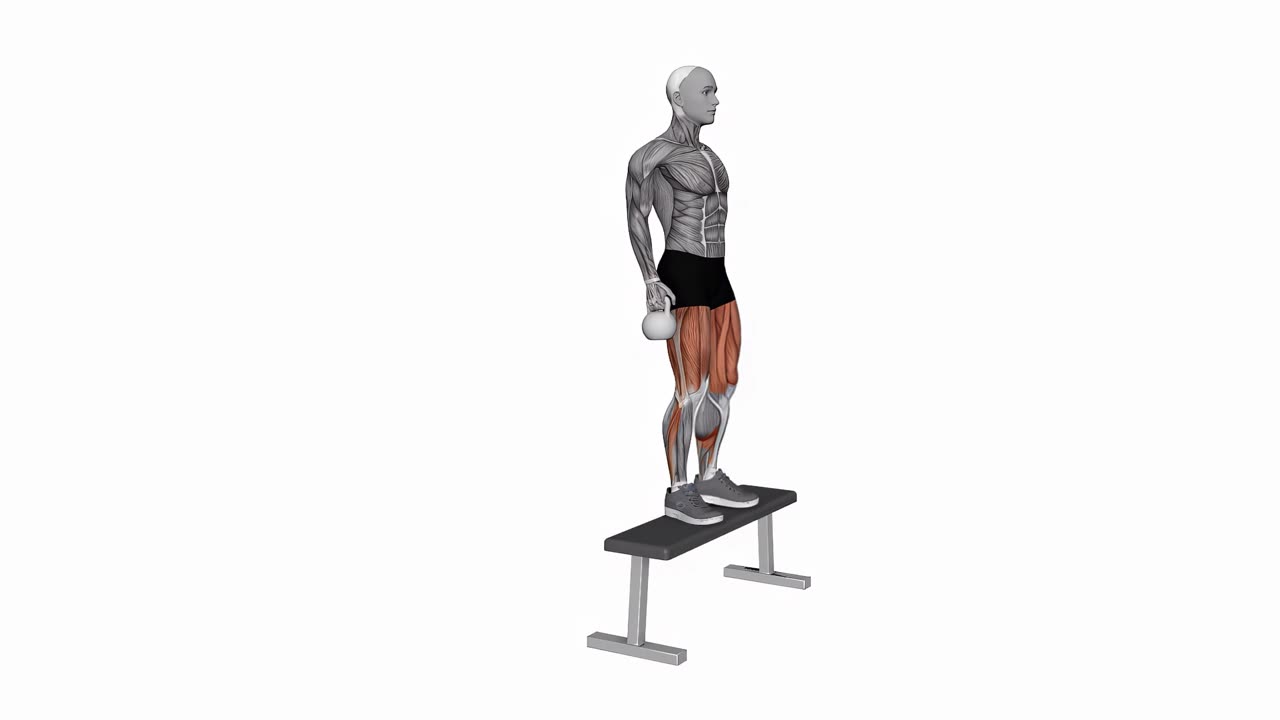 Step-up med kettlebell - slutposition