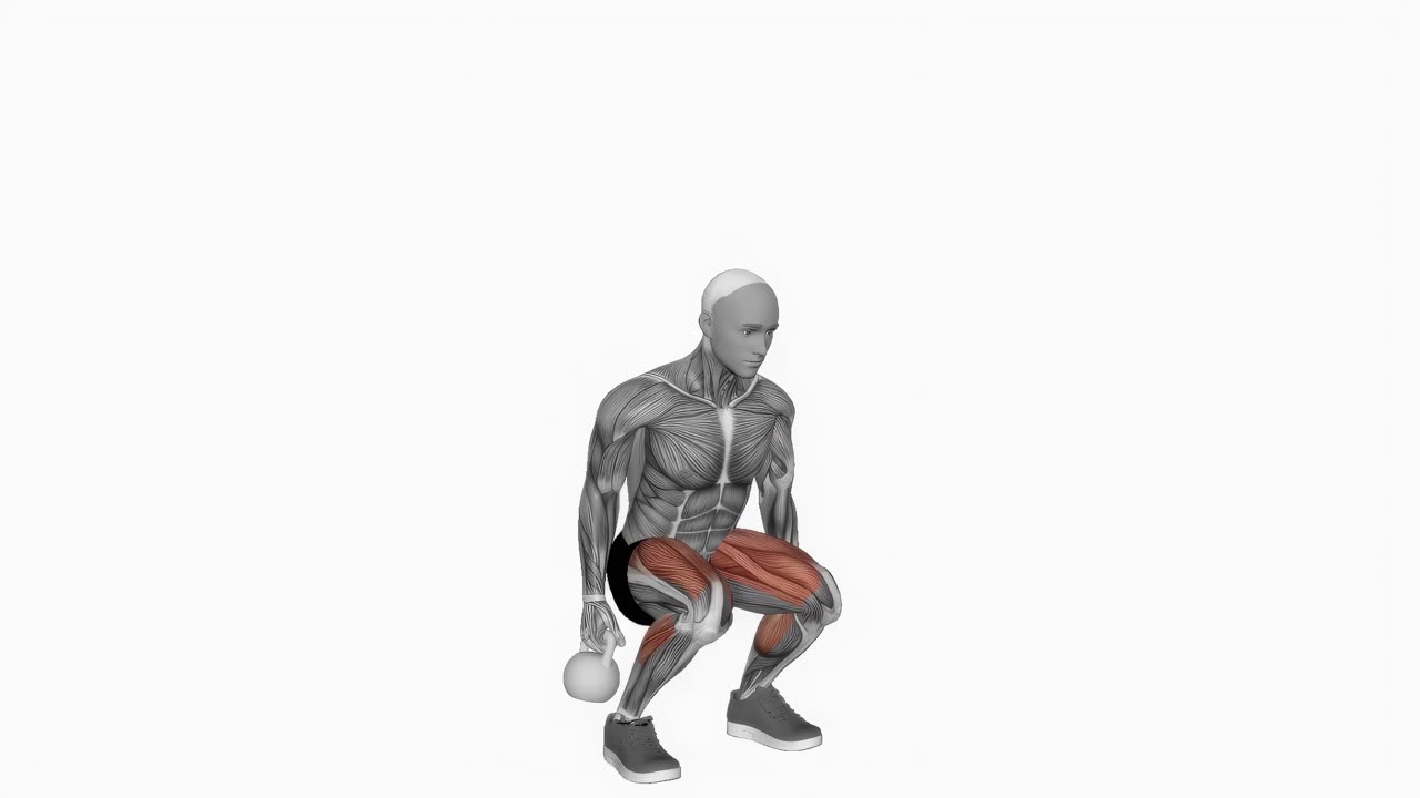 Suitcase knäböj med kettlebell - startposition