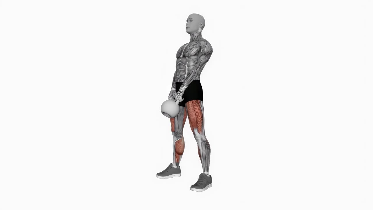 Sumomarklyft med kettlebell - slutposition