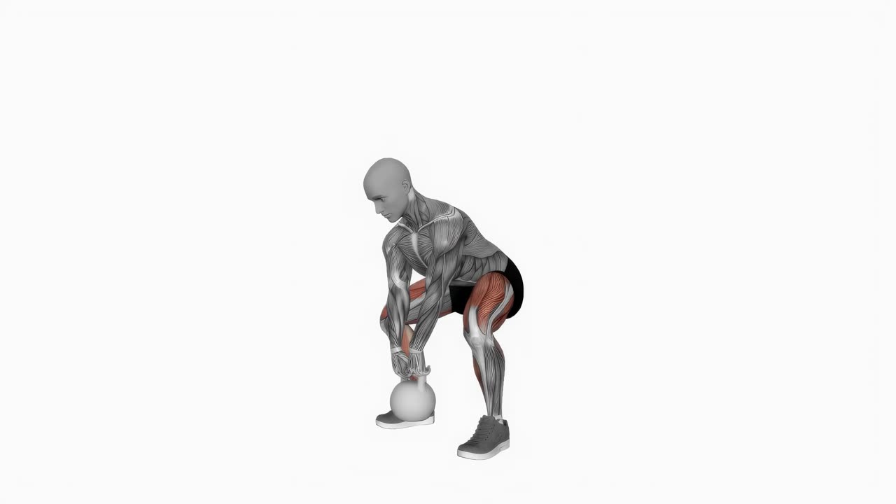 Sumomarklyft med kettlebell - startposition