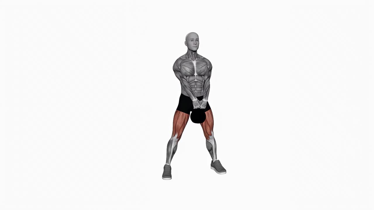 Sumoknäböj med kettlebell - slutposition