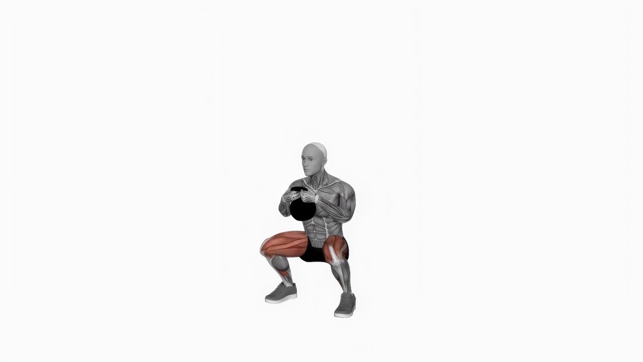 Sumoknäböj med kettlebell - slutposition