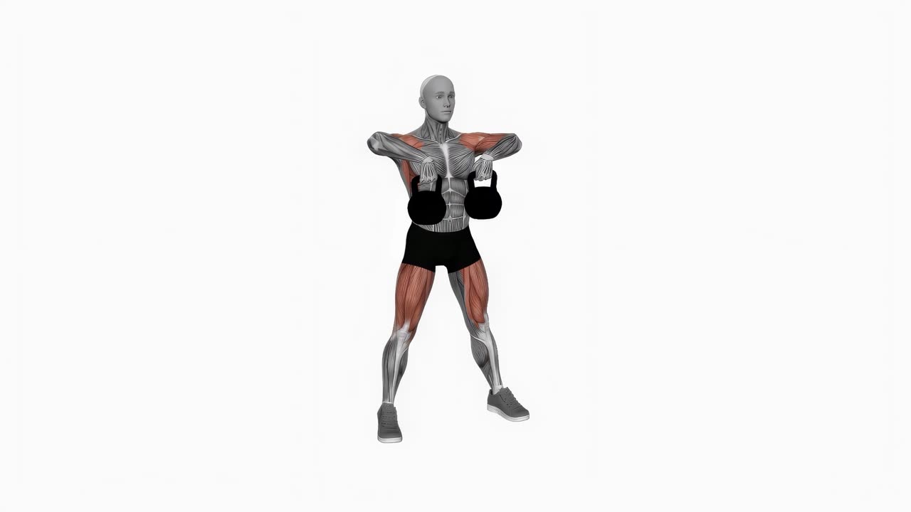 Sumomarklyft med högt drag – kettlebell - slutposition