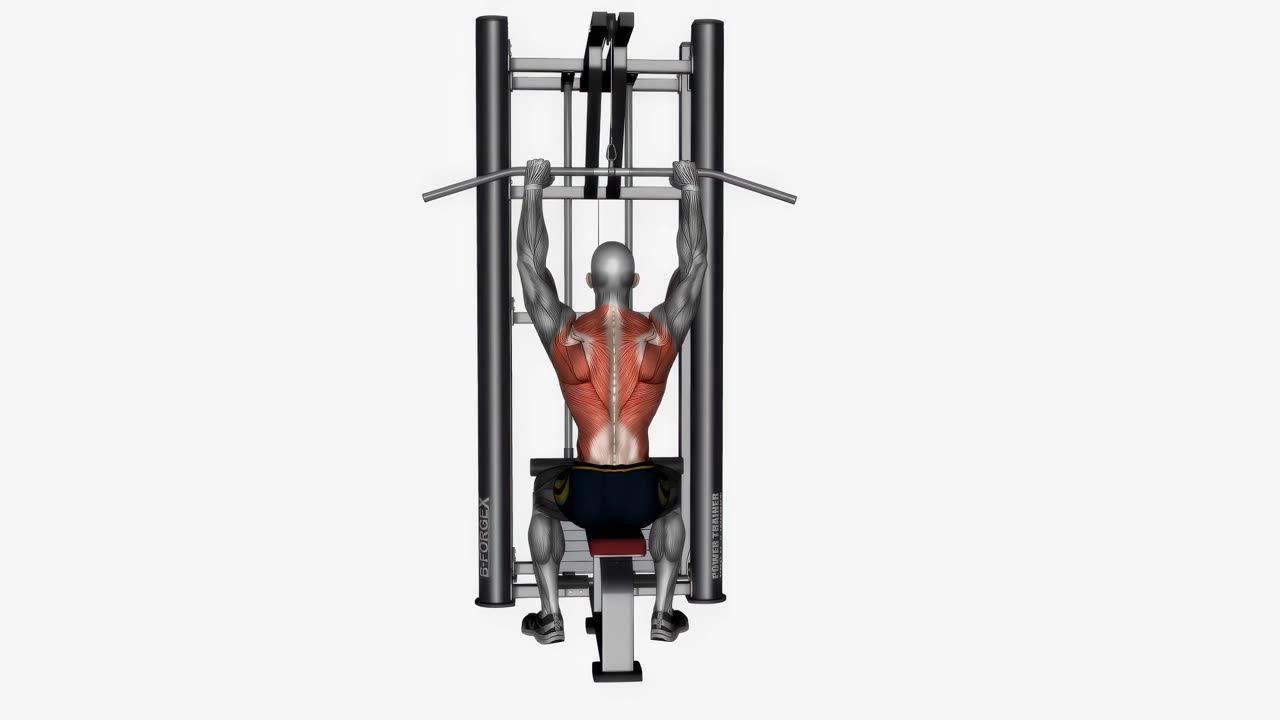 Latsdrag med smalt grepp - startposition