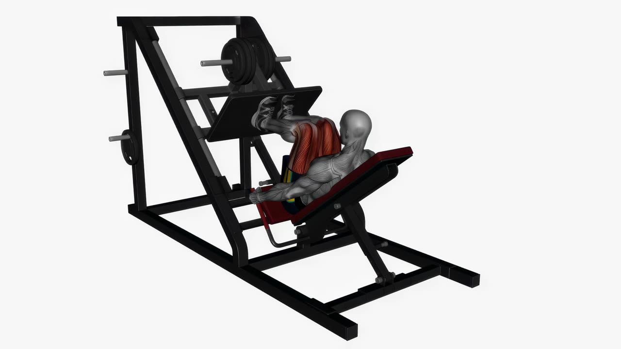 Benpress med smalt fotgrepp - startposition