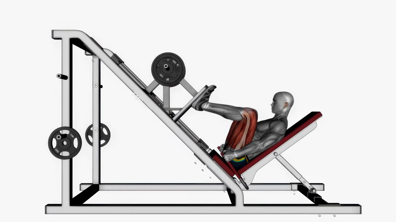 Benpress brett högt fotstöd - startposition