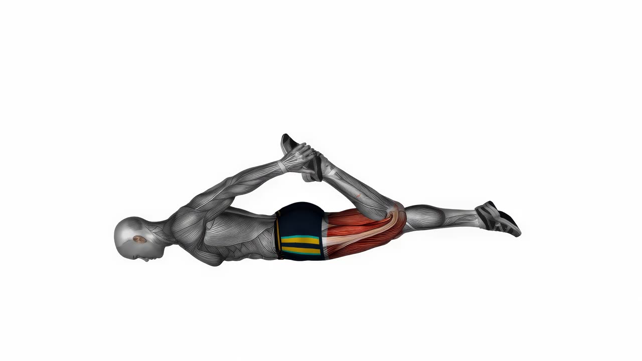Liggande quadricepsstretching - slutposition