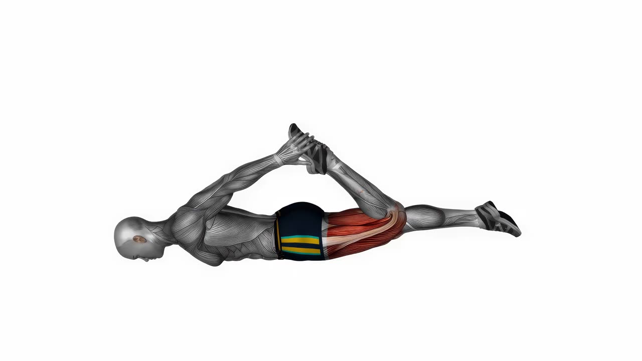 Liggande quadricepsstretching - startposition