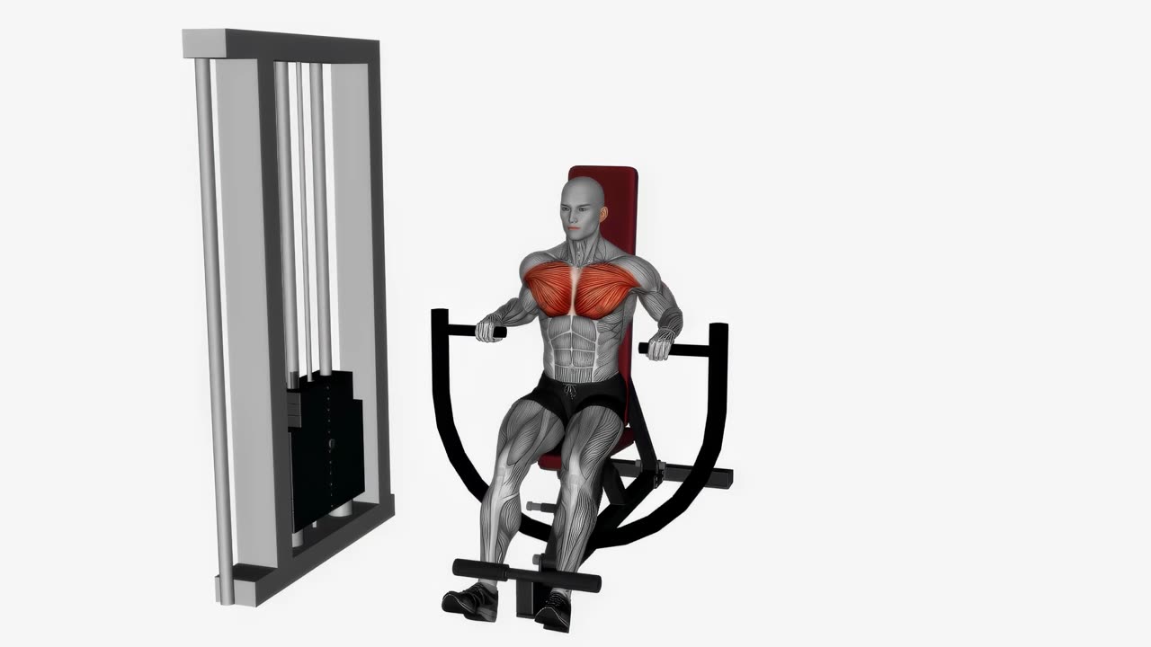 Nedåtlutande bänkpress i maskin - startposition